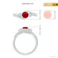 thumbnail image 4 of ANGARA Natural Ruby and Diamond Three Stone Bypass Ring in 14K White Gold for Women (Size-5mm) | July Birthstone, Birthday, Anniversary, Jewelry Gift for Women | Natural Ruby Ring, 4 of 9