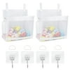 DODAMOUR 2 Pack Mesh Bath Toy Organizer with Hooks, Bottom Zipper Storage Bag for Bathtub (White)