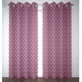 thumbnail image 1 of S4sassy Cotton Duck Flourish Damask Pink Double Panel Eyelet Living Room Door Curtains- 54x84 Inches, 1 of 5