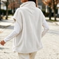 thumbnail image 5 of TARIENDY Warm Vests for Women Winter Fleece Jackets Sleeveless Stand Collar Button Down Outerwear Vest for Cold Weather White L, 5 of 9