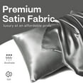 thumbnail image 3 of Satin Pillowcase Queen Pillow Cases Set of 2 Silky Pillow Cover with Envelope Closure,Dark Grey 20x30 inches MYDOMIC, 3 of 9