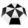 thumbnail image 2 of JP Lann 62" Double Canopy Golf Umbrella (Black & White), 2 of 3