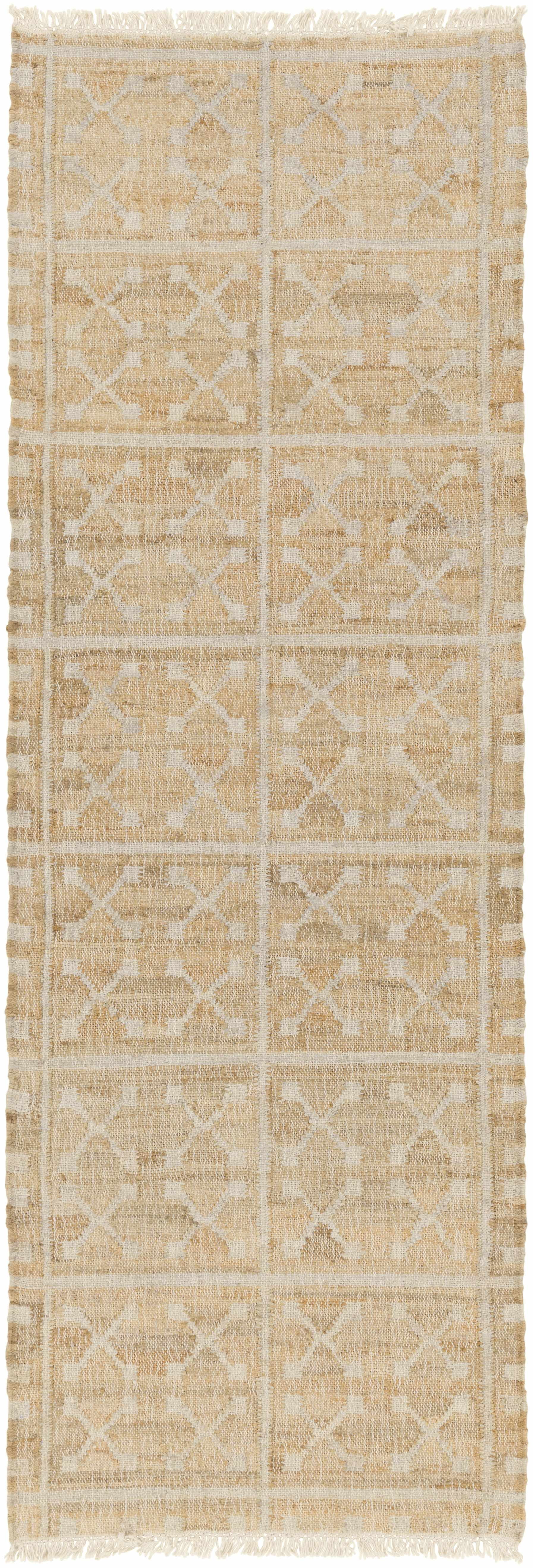Hauteloom Rice Jute Living Room, Bedroom Area Rug - Natural Fiber - Beige, Gray - 8' x 10'