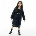 thumbnail image 6 of ATOGUTA Girls Dress Coat Kids Wool Lapel Long Button Jackets Fall Winter Outerwear Peacoat with Pockets Size 5T-15 Navy, 6 of 6