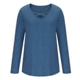 thumbnail image 6 of LYEAA Long Sleeve T Shirts for Women V Neck Warm Fashionable Tops Stylish Solid Winter Pullover Comfortable Dressy Casual Outfits Loose Lightweight Clothes Blue S, 6 of 7