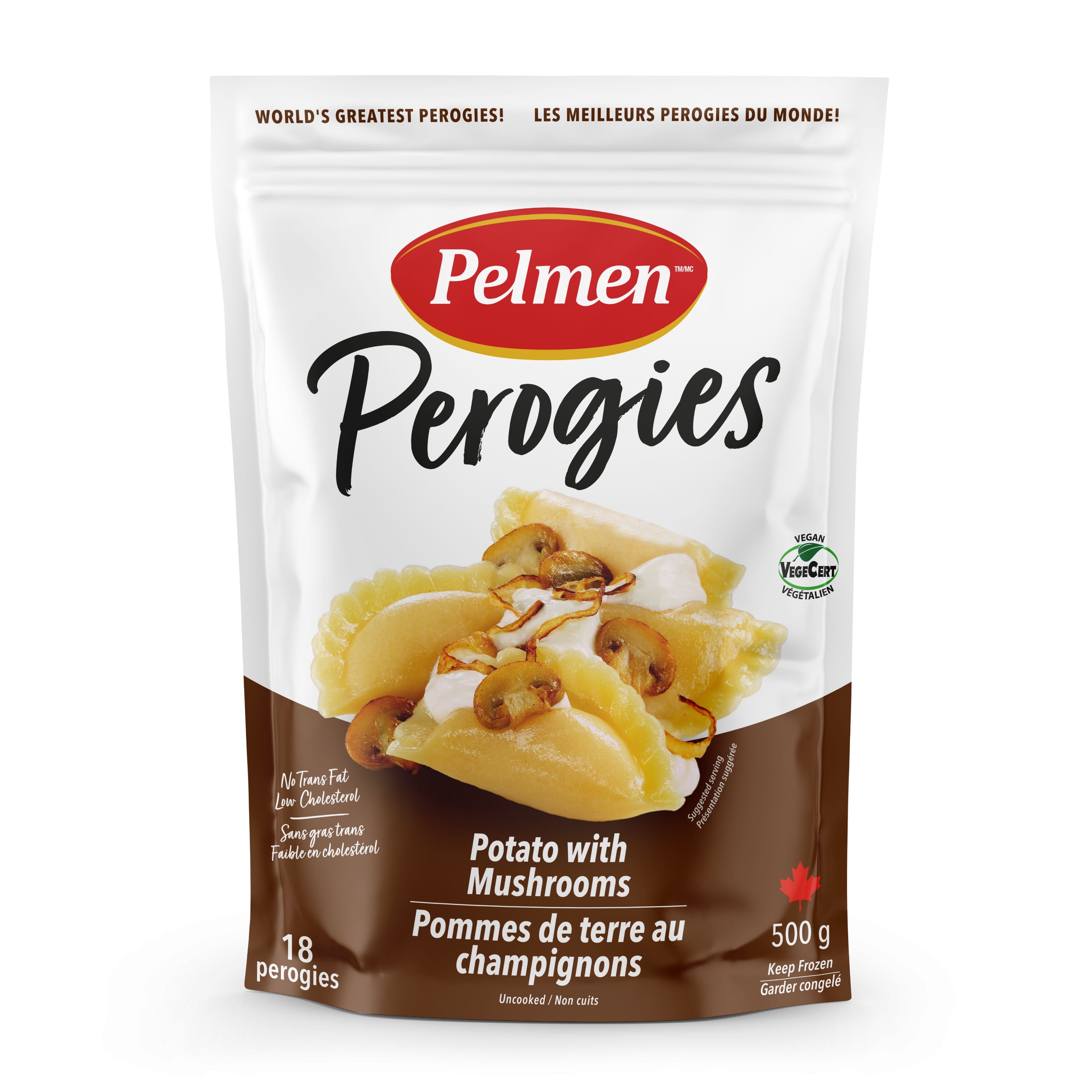 Pelmen Potato with Mushrooms Perogies, 500g Bag, WORLD'S GREATEST PEROGIES!