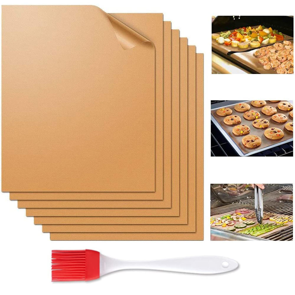 Grill Mats for Outdoor Grill -Set of 7 Nonstick BBQ Grill Mat 15.75 x 13", Reusable & Heavy Duty Under Grill Mat, Easy to Clean, Works for Gas, Charcoal, Electric Grill - image 1 of 6