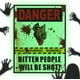 thumbnail image 5 of Halloween Lighted Warning Signs | Danger Bitten People Will Be Drawn Beware Sign - Beware Signs Halloween Decorations Haunted House And Horror For Dec, 5 of 5