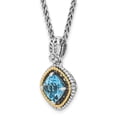 thumbnail image 5 of 925 Sterling Silver Necklace with Pendants Chain Shey Couture 14K Accent 18 Inch Antiqued Cushion Swiss Blue Topaz mm, 5 of 5