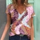 thumbnail image 1 of Puntoco, blusa estampada de verano para mujer, camisetas casuales con cuello en V, camisetas de manga corta, tops Puntoco Puntoco-3804, 1 of 5