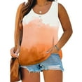 thumbnail image 2 of AherBiu Plus Size Tank Tops for Women Button Crewneck Sleeveless Tshirts Tie-Dye Summer Top Tees Blouse, 2 of 5