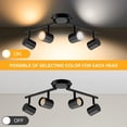 thumbnail image 3 of VANoopee 5-Color 4 Light LED Track Lighting Fixtures Ceiling for Kitchen, Dimmable Track Lighting Kit, Ceiling Spotlight Flush Mount Adjustable Directional Spot Lights Indoor, Black CRI90 2400lm 30W, 3 of 5