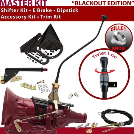American Shifter FMX Shifter Kit Black 23 in. Swan E Brake Cable Clevis Trim Kit Dipstick for F5B22