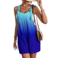 thumbnail image 2 of Fortune Women Loose Jumpsuits Suspender Bib Overalls Gradient Shorts Rompers with Pockets, 2 of 8