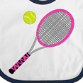 thumbnail image 4 of Inktastic Pink Tennis Racket and Ball Boys or Girls Baby Bib, 4 of 4