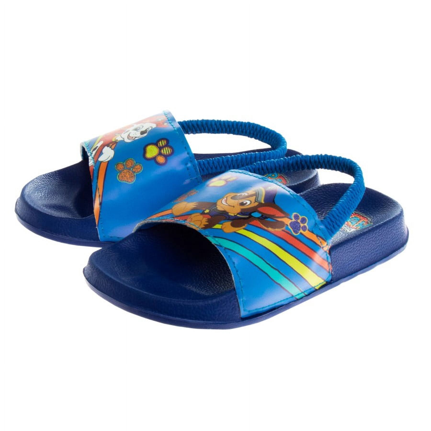 Nickelodeon Paw Patrol Toddler Boys Slide Sandals with Back Strap - Blue, 7-8