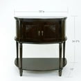 thumbnail image 6 of Charming Floral Console 35Wx15Dx34.5"H wooden demilune brown cabinet, 6 of 8