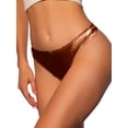 thumbnail image 4 of Unique Bargains Women's Plus Size Satin Soft Mid-rise Ruffle Hipster Thong Underwear Light Brown, Brown, Dark Brown 1X, 4 of 6
