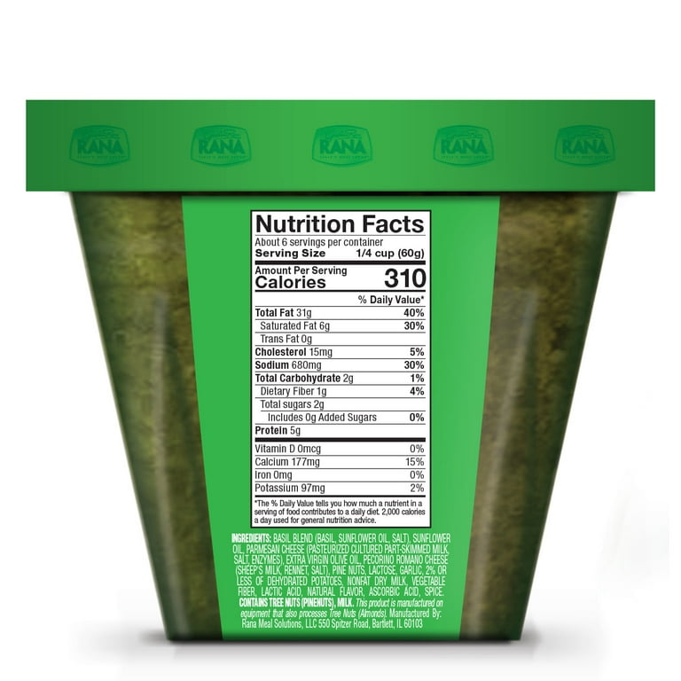 Giovanni Rana Pesto Premium Pasta Topping Jar (Share Size, 12.5oz), 1/4 Cup (60 g), Refrigerated