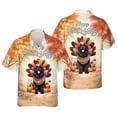 thumbnail image 3 of Happy Thanksgiving Newfoundland Turkey Costume Pumpkins Autumn Leaves Hawaiian Shirt Breathable Summer Unisex Merch Newfie Dog Lover Gifts - 13014, 3 of 6