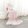 thumbnail image 2 of Ntbay 100% Cotton Cable Knit Throw, Super Soft Warm Knitted Blanket Home Decor, 60"x80", Baby Pink, 2 of 4