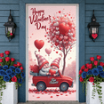 thumbnail image 5 of Red Pink Theme Happy Valentine's Day Banner Heart Balloon Design Valentine Display Gnome Pattern Romantic Love Backdrop for Valentine's Day Party Romantic Celebration Couples Gathering, 5 of 9