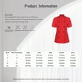 thumbnail image 5 of inhzoy Women Short Sleeve Chef Jacket Professional Chef Coat Work Uniform for Hotel Cooking Kitchen Light Blue XL, 5 of 5