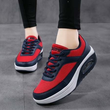 

Women s Colorblock Thick-soled Chunky Sneakers Breathable Mesh Running Shoes Women s Footwear