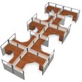 thumbnail image 3 of OFM RiZe Series 63" x 60" 1-Unit Vinyl Panel with Translucent Top Workstation Kit, 2 x 5 Configuration, Beige with Maple Desk, 3 of 4