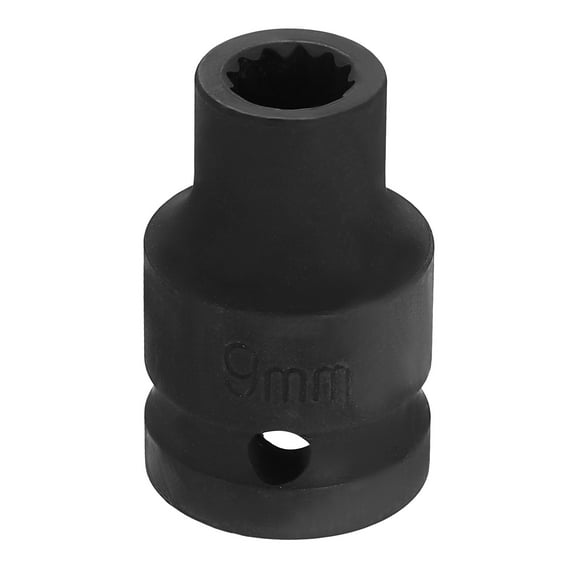 Uxcell 1/2" Drive 12 Points Socket 9mm Metric CR-V Steel Shallow Impact Socket