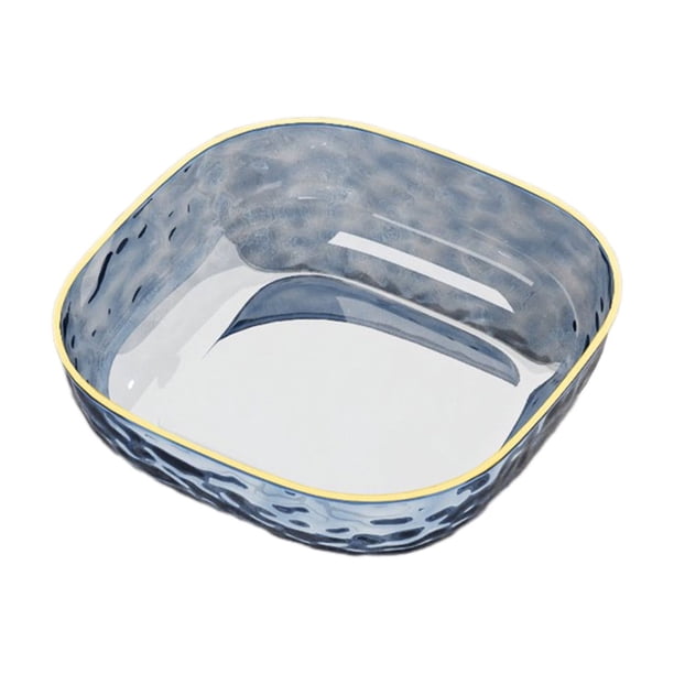 Yhmxh Bandeja transparente de 9,4 pulgadas para servir en la cocina, ideal para fiestas, como plato versátil para aperitivos y ensaladas, frutero o frutero para la sala de estar.