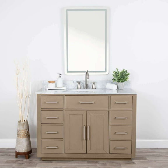 Barrett 48 Inch Oak Vanity with Rectangular Undermount Sink - Light Oak