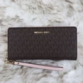 thumbnail image 1 of Michael Kors Cartera de Mano Larga con Cremallera Alrededor para Mujer, Color Marrón y Rosa, 1 of 5