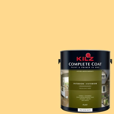 KILZ COMPLETE COAT Interior/Exterior Paint & Primer in One #LE150-01 Yellow (Best Mustard Yellow Paint Color)