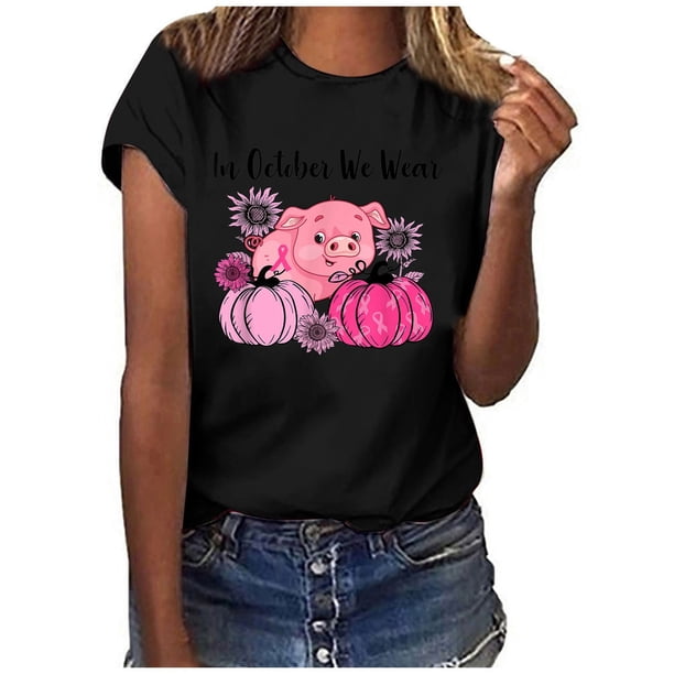 Puntoco - Camiseta de manga corta con cuello redondo y estampado a la moda para mujer Puntoco Puntoco-2140