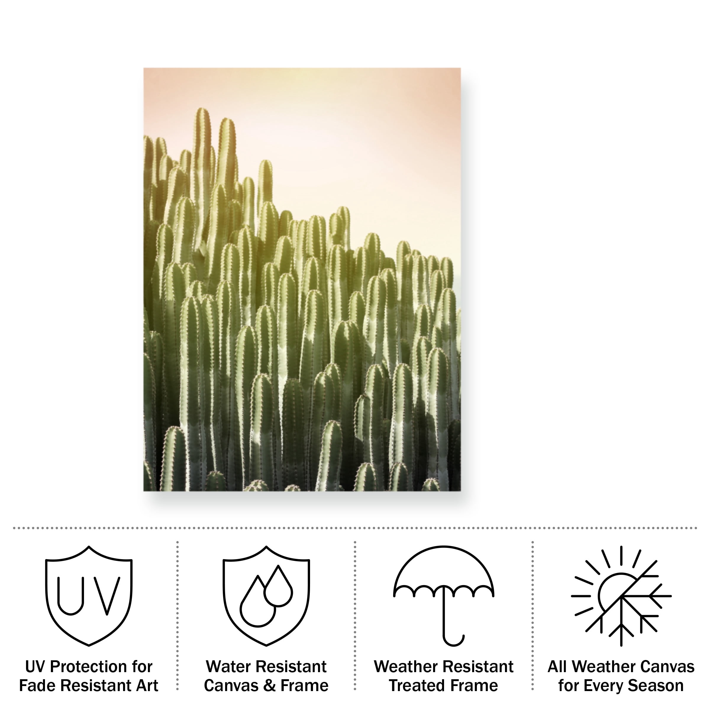 Lexie Greer 'Pink Sky Cactus' Outdoor Canvas