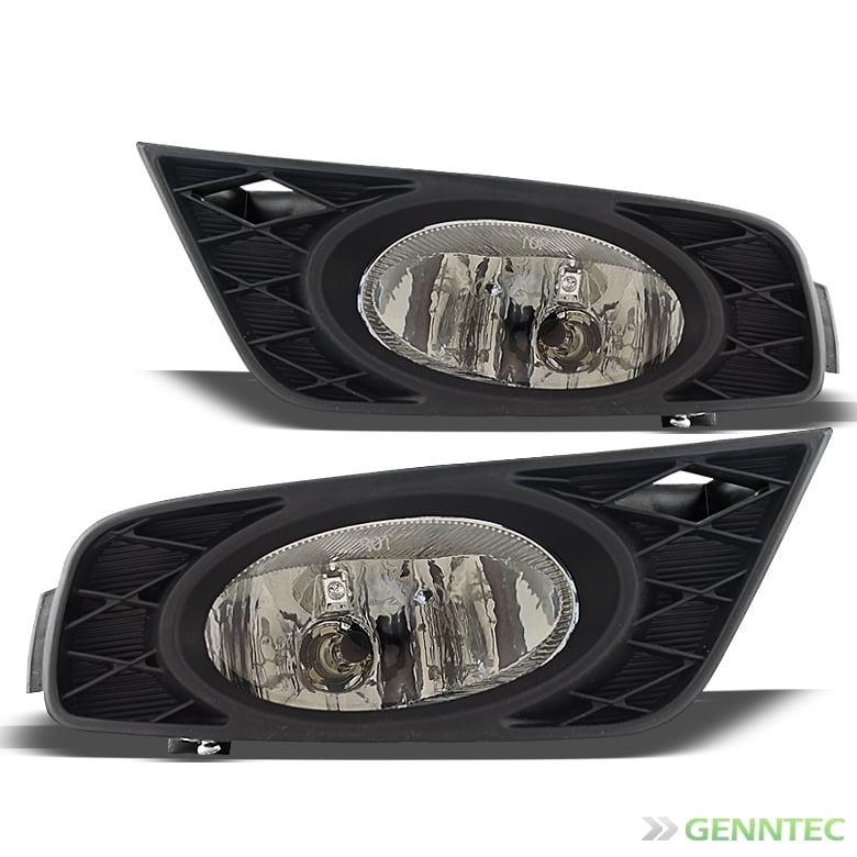 For Smoked Replacement Bumper Fog Lights Lamps Pair+Bulbs+Switch+Relay+Harness