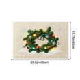thumbnail image 3 of Embroidery Christmas Outdoor Rugs Christmas Decor Doormat, Cozy Holiday Welcome Mats, Outdoor Covered Area Carpet Mats, Green Garland Design Farmhouse Entryway Doormat, 3 of 6
