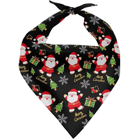 Christmas Dog Bandanas Reversible Holiday Triangle Scarf Bibs Santa Claus Pattern Puppy Kerchief Pet Costume Accessories for Small to Large Dogs