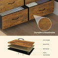 thumbnail image 4 of Twin Size Loft Bed with Stairs, 8 Storage Drawers, Power Outlet, LED Light, Metal Loft Bed with Wardrobe,Storage Stairs, Large Under-Bed Space, 13" Safety Guardrail,Rustic Brown, 4 of 9