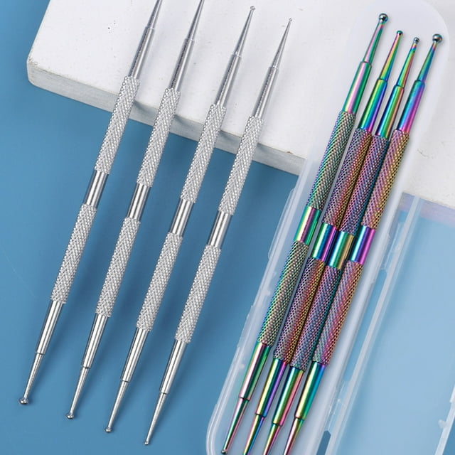 Stylo de Perceuse de Strass d'Art d'Ongle, Stylo de Perceuse de Pointe d'Ongle à Double Tête d'Acier Inoxydable de Preuve de Rouille 8pcs pour des Ongles de Bricolage
