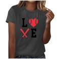 thumbnail image 1 of Blusa informal de manga corta con cuello redondo y estampado suelto de verano para mujer con estilo OAVQHLG3B Store  lin121212, 1 of 4