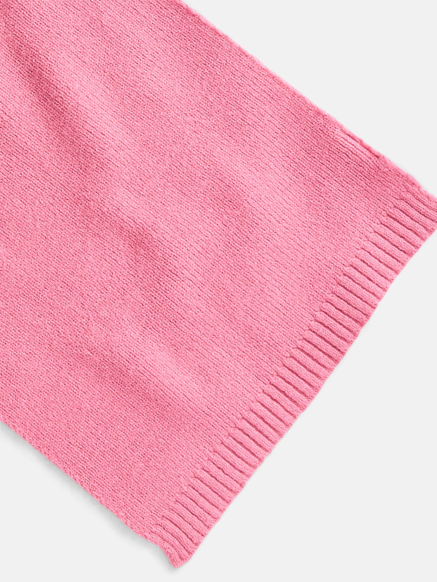 Scenario Women's Knit Oblong Scarf with Ribbed Trim, Fanciful Pink