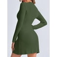 thumbnail image 5 of Long Sleeve Womens Sweater Dress Bodycon Crew Neck Fall Slimming Knit Mini Dresses, 5 of 7