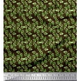thumbnail image 1 of Soimoi Brown Polyester Crepe Fabric Leaves Print Sewing Fabric Yard 42 Inch Wide, 1 of 3