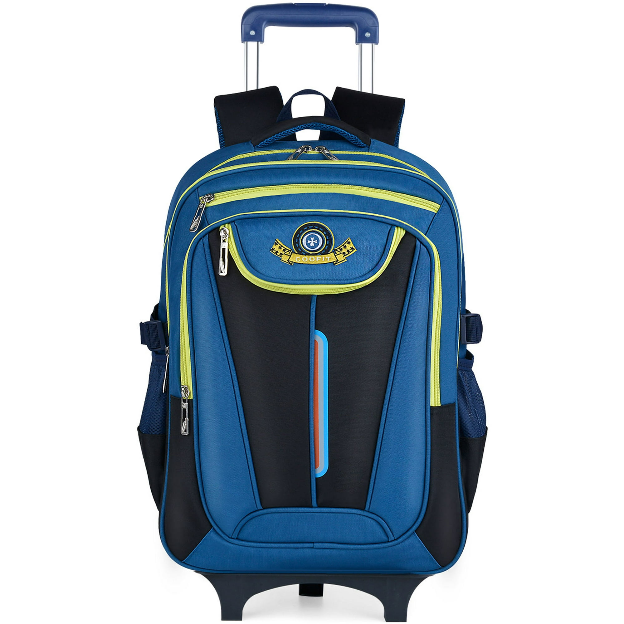 Coofit Rolling Backpack Multifunctional Wheeled Backpack Luggage Backpack For School Travel Blue