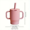 thumbnail image 2 of Sippy Cup Silicone Milk & Water Cup with Straw Toddler Feeding Cup Red for Babies Toddler Dishes Nursery Supplies,(Gray blue   Khaki) 2PCS, 2 of 7