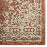 Nicole Miller New York Patio Country Azalea Transitional Medallion Indoor/Outdoor Area Rug, Terracotta/Ivory , 6'6x9'2