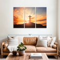 thumbnail image 2 of Elephant Stock Sunset Cross Wall Art - Horizontal Multi Panel Canvas - Living Room Wall Decor - Religion And Spirituality Multi Panel - Orange And Yellow Decor - 57" x 36", 2 of 8
