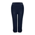 thumbnail image 4 of Lixiuxyad Women's Pants Casual Plus Size Leggings Women Elastic Waist Plus Solid Pants Hollow Fashion Pants Blue, 4 of 6